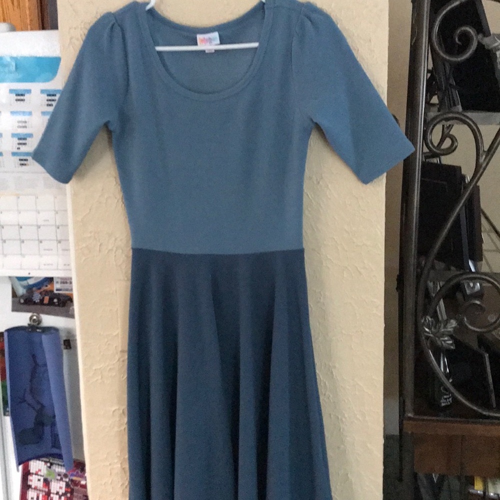 LuLaRoe perfect blue dress